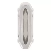 Cristal serti Aurora A4161 Long Classical Oval 15x5 mm - Rhodié - Crystal AB x1