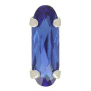 Cristal serti Aurora A4161 Long Classical Oval 15x5 mm - Rhodié - Capri Blue x1