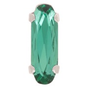 Cristal serti Aurora A4161 Long Classical Oval 15x5 mm - Rhodié - Emerald x1