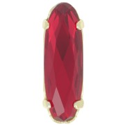Cristal serti Aurora A4161 Long Classical Oval 21x7 mm - Doré - Ruby x1