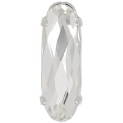 Cristal serti Aurora A4161 Long Classical Oval 21x7 mm - Rhodié - Crystal x1