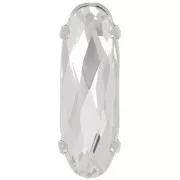 Cristal serti Aurora A4161 Long Classical Oval 21x7 mm - Rhodié - Crystal x1
