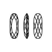 Cristal serti Aurora A4161 Long Classical Oval 21x7 mm - Rhodié - Crystal AB x1