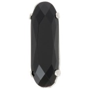 Cristal serti Aurora A4161 Long Classical Oval 21x7 mm - Rhodié - Jet x1