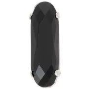 Cristal serti Aurora A4161 Long Classical Oval 21x7 mm - Rhodié - Jet x1