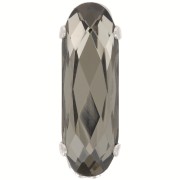 Cristal serti Aurora A4161 Long Classical Oval 21x7 mm - Rhodié - Black Diamond x1
