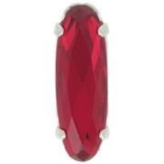 Cristal serti Aurora A4161 Long Classical Oval 21x7 mm - Rhodié - Ruby x1