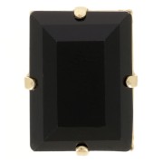 Cristal serti Aurora A4527 Step Cut Baguette 14x10 mm - Doré - Jet x1