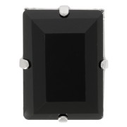 Cristal serti Aurora A4527 Step Cut Baguette 14x10 mm - Rhodié - Jet x1