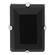 Cristal serti Aurora A4527 Step Cut Baguette 14x10 mm - Rhodié - Jet x1