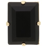 Cristal serti Aurora A4527 Step Cut Baguette 18x13 mm - Doré - Jet x1