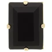 Cristal serti Aurora A4527 Step Cut Baguette 18x13 mm - Doré - Jet x1