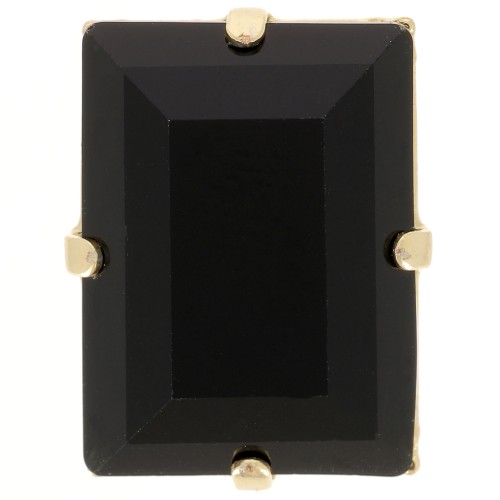 Cristal serti Aurora A4527 Step Cut Baguette 18x13 mm - Doré - Jet x1