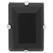 Cristal serti Aurora A4527 Step Cut Baguette 18x13 mm - Rhodié - Jet x1