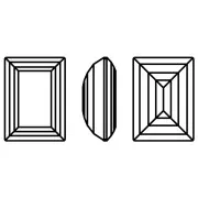 Cristal serti Aurora A4527 Step Cut Baguette 18x13 mm - Rhodié - Jet x1