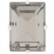 Cristal serti Aurora A4527 Step Cut Baguette 18x13 mm - Rhodié - Black Diamond x1