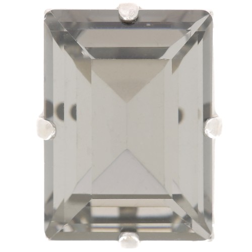 Cristal serti Aurora A4527 Step Cut Baguette 18x13 mm - Rhodié - Black Diamond x1