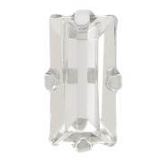 Cristal serti Aurora A4500 Baguette 10x5 mm - Rhodié - Crystal x1
