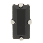 Cristal serti Aurora A4500 Baguette 10x5 mm - Rhodié - Jet x1