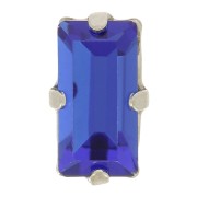 Cristal serti Aurora A4500 Baguette 10x5 mm - Rhodié - Capri Blue x1