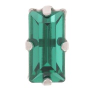 Cristal serti Aurora A4500 Baguette 10x5 mm - Rhodié - Emerald x1