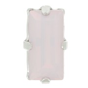 Cristal serti Aurora A4500 Baguette 10x5 mm - Rhodié - Rose Water Opal x1