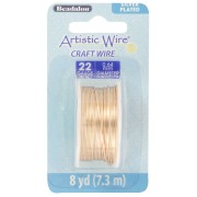 Fil de cuivre Artistic Wire 0.64 mm - Plaqué Argent Doré anti-ternissement x7.3m