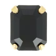 Cristal serti Aurora A4610 Step Cut Octagon 8x6 mm - Doré - Jet x1