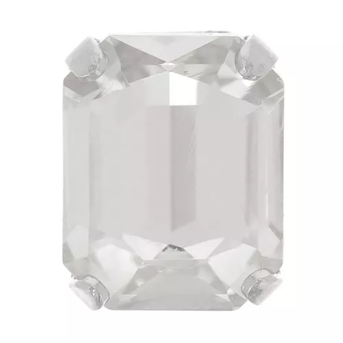 Cristal serti Aurora A4610 Step Cut Octagon 8x6 mm - Rhodié - Crystal x1