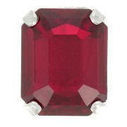 Cristal serti Aurora A4610 Step Cut Octagon 8x6 mm - Rhodié - Ruby x1