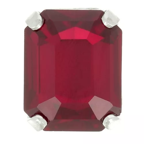 Cristal serti Aurora A4610 Step Cut Octagon 8x6 mm - Rhodié - Ruby x1