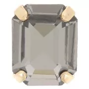 Cristal serti Aurora A4610 Step Cut Octagon 10x8 mm - Doré - Black Diamond x1