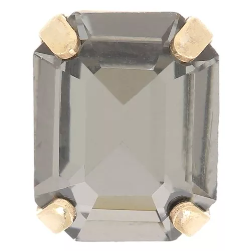 Cristal serti Aurora A4610 Step Cut Octagon 10x8 mm - Doré - Black Diamond x1