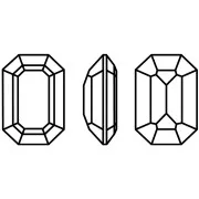 Cristal serti Aurora A4610 Step Cut Octagon 10x8 mm - Doré - Black Diamond x1