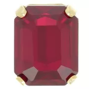 Cristal serti Aurora A4610 Step Cut Octagon 10x8 mm - Doré - Ruby x1