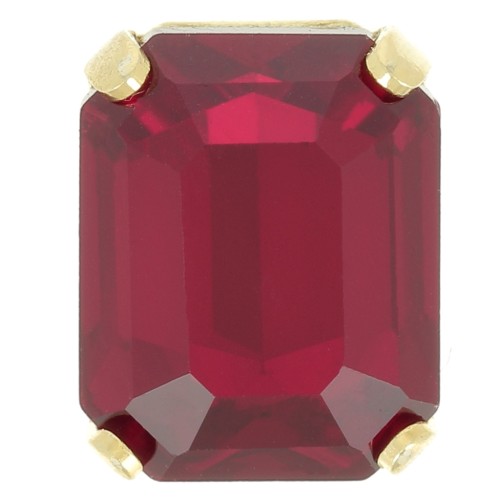 Cristal serti Aurora A4610 Step Cut Octagon 10x8 mm - Doré - Ruby x1