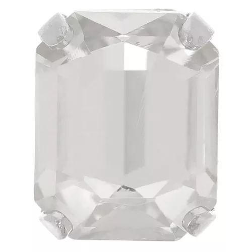 Cristal serti Aurora A4610 Step Cut Octagon 10x8 mm - Argenté - Crystal x1