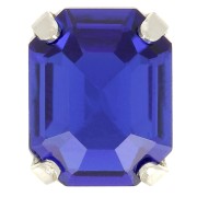 Cristal serti Aurora A4610 Step Cut Octagon 10x8 mm - Argenté - Capri Blue x1|raw }}