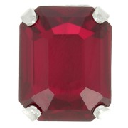 Cristal serti Aurora A4610 Step Cut Octagon 10x8 mm - Argenté - Ruby x1|raw }}