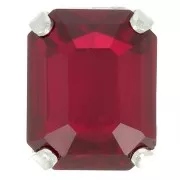 Cristal serti Aurora A4610 Step Cut Octagon 10x8 mm - Argenté - Ruby x1