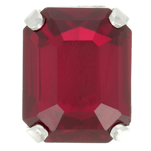 Cristal serti Aurora A4610 Step Cut Octagon 10x8 mm - Argenté - Ruby x1