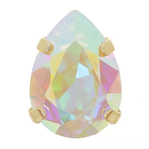 Cristal serti Aurora A4320 Drop 8x6 mm - Doré - Crystal AB x1