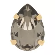 Cristal serti Aurora A4320 Drop 8x6 mm - Doré - Black Diamond x1