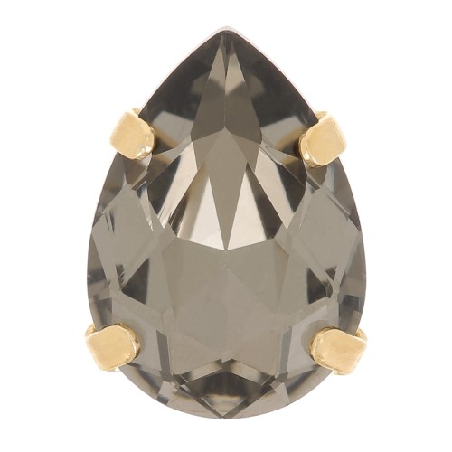 Cristal serti Aurora A4320 Drop 8x6 mm - Doré - Black Diamond x1