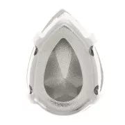 Cristal serti Aurora A4320 Drop 8x6 mm - Rhodié - Crystal x1