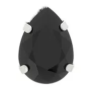 Cristal serti Aurora A4320 Drop 8x6 mm - Rhodié - Jet x1