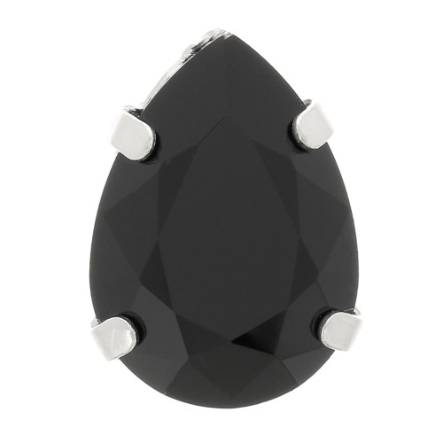 Cristal serti Aurora A4320 Drop 8x6 mm - Rhodié - Jet x1