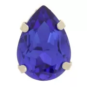 Cristal serti Aurora A4320 Drop 8x6 mm - Rhodié - Capri Blue x1