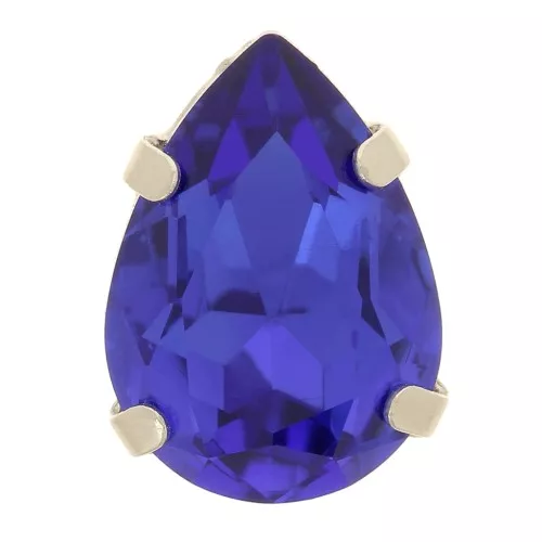 Cristal serti Aurora A4320 Drop 8x6 mm - Rhodié - Capri Blue x1