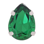 Cristal serti Aurora A4320 Drop 8x6 mm - Rhodié - Emerald x1|raw }}